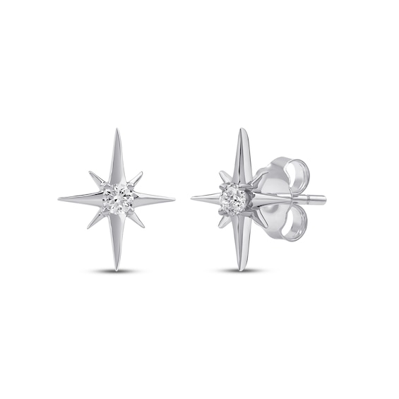 KAY Lab-Grown Diamonds Solitaire Star Stud Earrings 1/10 ct tw Sterling Silver