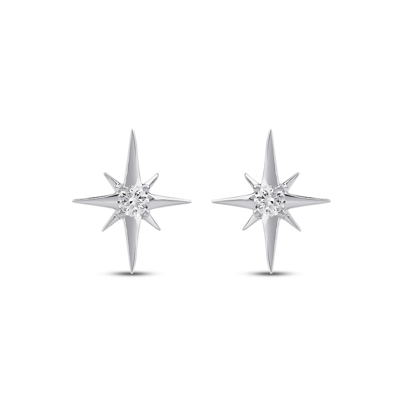 Main Image 2 of KAY Lab-Grown Diamonds Solitaire Star Stud Earrings 1/10 ct tw Sterling Silver