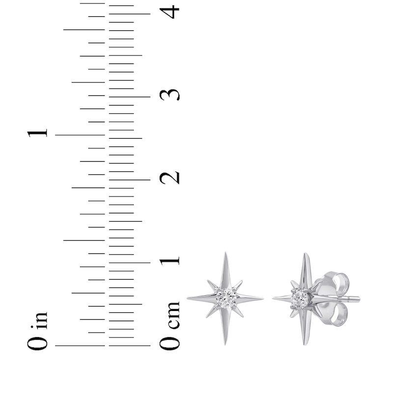 Main Image 5 of KAY Lab-Grown Diamonds Solitaire Star Stud Earrings 1/10 ct tw Sterling Silver