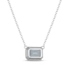 Thumbnail Image 3 of Emerald-Cut Aquamarine Bezel-Set Solitaire Necklace Sterling Silver 18"