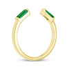 Thumbnail Image 2 of STUDIO BY KAY Baguette-Cut Lab-Created Emerald Deconstructed Ring 24K Yellow Gold Vermeil Sterling Silver