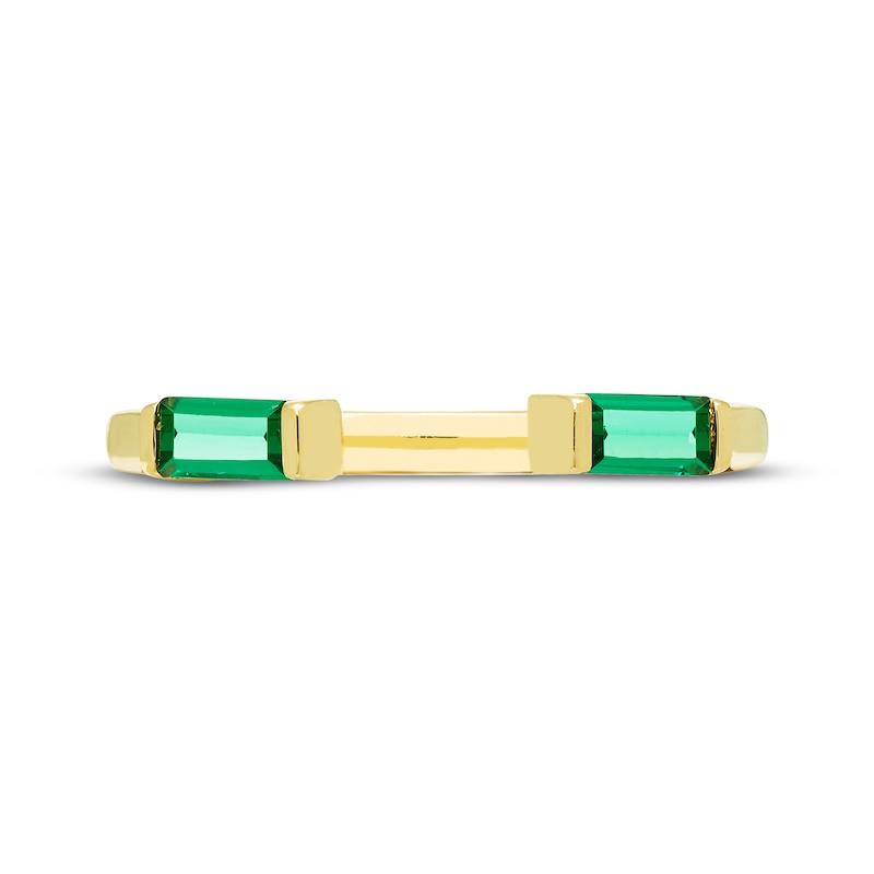 Main Image 3 of STUDIO BY KAY Baguette-Cut Lab-Created Emerald Deconstructed Ring 24K Yellow Gold Vermeil Sterling Silver