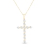 Thumbnail Image 1 of KAY Lab-Grown Diamonds Swirl Cross 1/10 ct tw 14K Yellow Gold-Plated Sterling Silver 18"