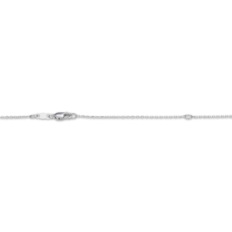 Main Image 4 of Cushion-Cut Amethyst & White Lab-Created Sapphire Solitaire Hidden Halo Necklace Sterling Silver 18"