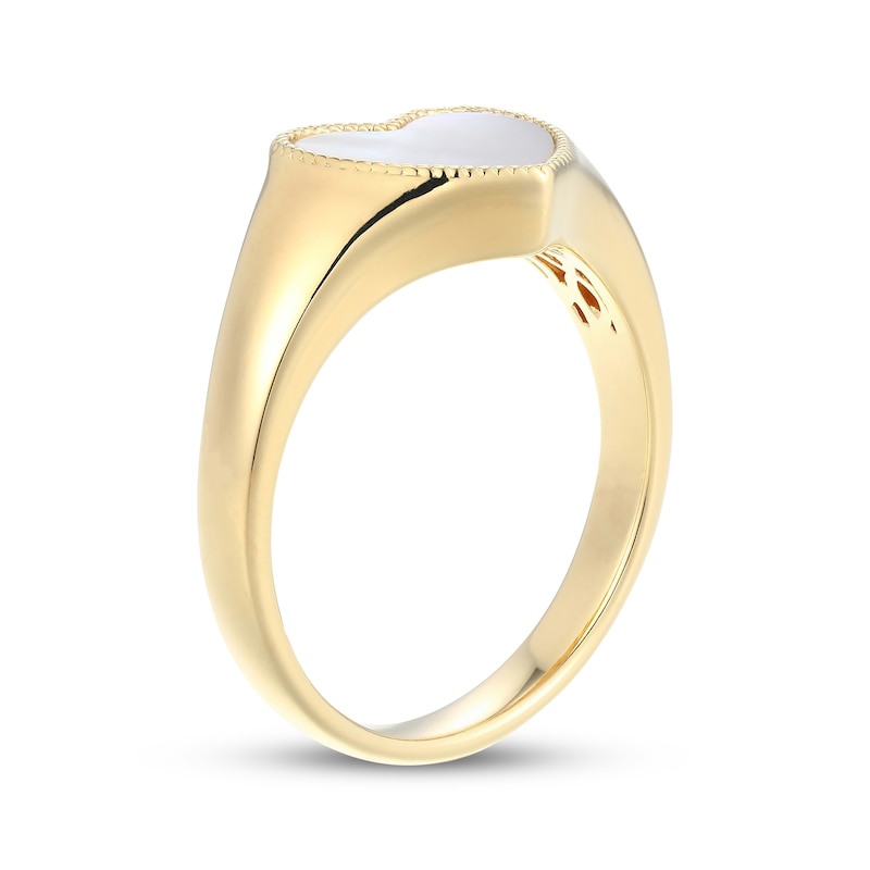 Main Image 2 of STUDIO BY KAY Heart-Shaped Mother-of-Pearl Twist Frame Ring 24K Yellow Gold Vermeil Sterling Silver
