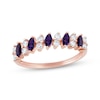 Thumbnail Image 1 of Now + Forever Marquise-Cut Amethyst & Round-Cut Diamond Anniversary Ring 1/5 ct tw 10K White Gold