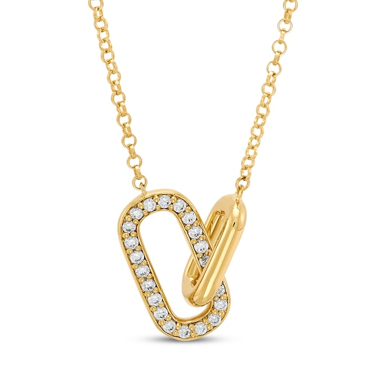 STUDIO BY KAY Lab-Grown Diamond Link Necklace 1/3 ct tw 24K Yellow Gold Vermeil Sterling Silver