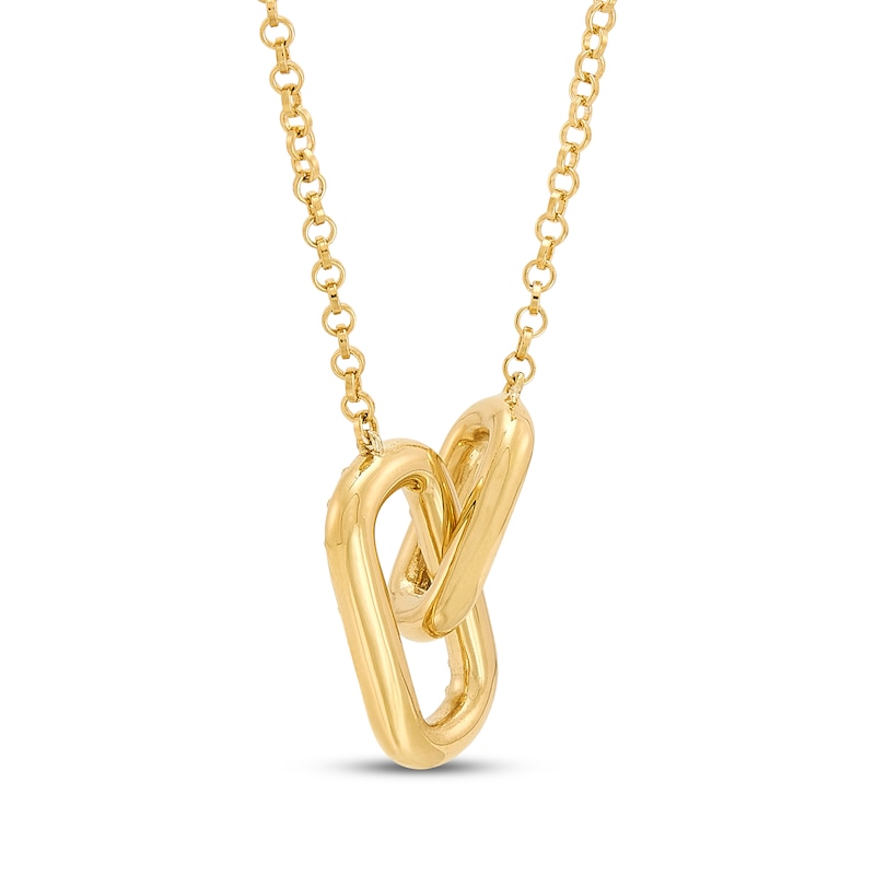 Main Image 3 of STUDIO BY KAY Lab-Grown Diamond Link Necklace 1/3 ct tw 24K Yellow Gold Vermeil Sterling Silver