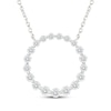 Thumbnail Image 1 of KAY Lab-Grown Diamonds Graduated Circle Necklace 1 ct tw Sterling Silver 18"