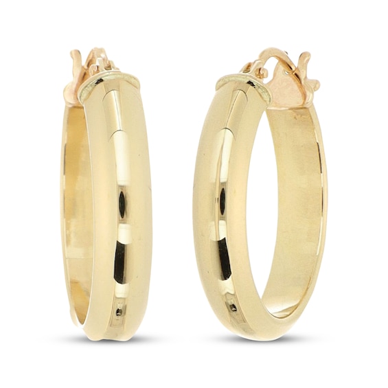 Reaura Huggie Hoop Earrings Repurposed 14K Yellow Gold 18.3mm