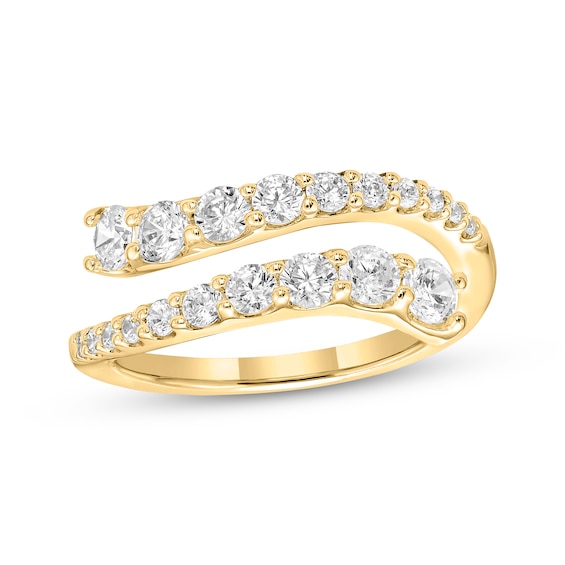 KAY Lab-Grown Diamonds Graduated Bypass Desconstructed Fashion Ring 1 ct tw 10K Yellow Gold