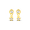 Thumbnail Image 2 of KAY Lab-Grown Diamonds Bezel-Set Two-Stone Dangle Stud Earrings 1/10 ct tw 10K Yellow Gold