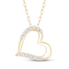 Thumbnail Image 1 of Diamond Tilted Heart Necklace 1/8 ct tw 10K Yellow Gold 18"