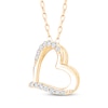 Thumbnail Image 3 of Diamond Tilted Heart Necklace 1/8 ct tw 10K Yellow Gold 18"