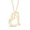 Thumbnail Image 4 of Diamond Tilted Heart Necklace 1/8 ct tw 10K Yellow Gold 18"