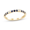 Thumbnail Image 1 of Now + Forever Blue Sapphire & Baguette-Cut Diamond Anniversary Ring 1/20 ct tw 10K Yellow Gold