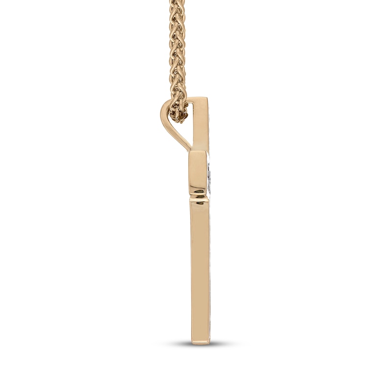 Main Image 3 of Neil Lane Desert Diamonds Men's Cross Necklace 1/2 ct tw 10K Yellow Gold 22"
