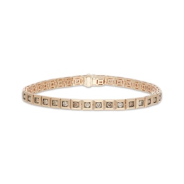 Neil Lane Men's Desert Diamonds Square Link Line Bracelet 3 ct tw 10K Yellow Gold 8.5"