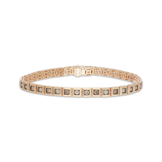 Neil Lane Men's Desert Diamonds Square Link Line Bracelet 3 ct tw 10K Yellow Gold 8.5"