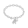 Thumbnail Image 1 of Disney Treasures The Lion King Diamond Elephant Dangle Charm Bracelet 1/8 ct tw Sterling Silver 7.25"