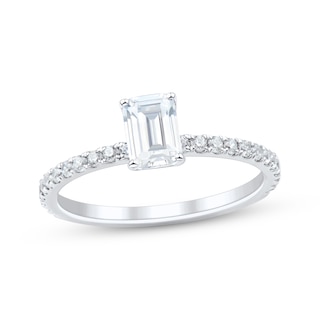 Certified Emerald-Cut Diamond Engagement Ring 1 ct tw Platinum