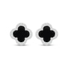 Thumbnail Image 2 of Black Onyx & White Lab-Created Sapphire Clover Stud Earrings Sterling Silver