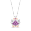 Thumbnail Image 1 of Disney Treasures The Aristocats Pink Lab-Created Sapphire & Diamond Accent Necklace Sterling Silver & 10K Rose Gold 19"