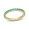 Thumbnail Image 1 of STUDIO BY KAY Lab-Created Emerald Eternity Ring 24K Yellow Gold Vermeil Sterling Silver