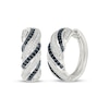 Thumbnail Image 1 of Black & White Diamond Hoop Earrings 1/3 ct tw Sterling Silver