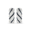 Thumbnail Image 2 of Black & White Diamond Hoop Earrings 1/3 ct tw Sterling Silver