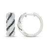 Thumbnail Image 3 of Black & White Diamond Hoop Earrings 1/3 ct tw Sterling Silver