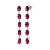 Thumbnail Image 1 of Oval-Cut Lab-Created Ruby Five-Stone Drop Earrings Sterling Silver