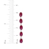Thumbnail Image 3 of Oval-Cut Lab-Created Ruby Five-Stone Drop Earrings Sterling Silver