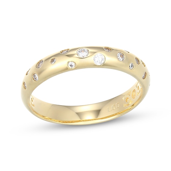 STUDIO BY KAY Lab-Grown Diamond Scatter Ring 1/5 24K Yellow Gold Vermeil Sterling Silver
