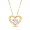 Thumbnail Image 1 of KAY Lab-Grown Diamonds Round-Cut Solitaire Heart Necklace 1/2 ct tw 10K Yellow Gold 18" (F/SI2)