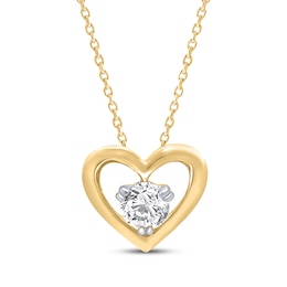 KAY Lab-Grown Diamonds Round-Cut Solitaire Heart Necklace 1/2 ct tw 10K Yellow Gold 18" (F/SI2)
