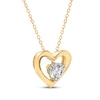 Thumbnail Image 2 of KAY Lab-Grown Diamonds Round-Cut Solitaire Heart Necklace 1/2 ct tw 10K Yellow Gold 18" (F/SI2)