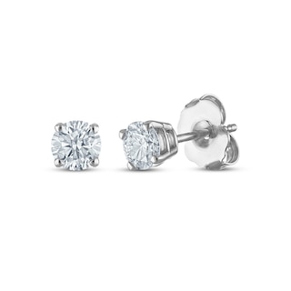 Round-Cut Diamond Solitaire Stud Earrings 1/2 ct tw 14K White Gold (I/I2)