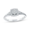 Thumbnail Image 1 of Multi-Diamond Cushion Halo Promise Ring 1/5 ct tw Sterling Silver