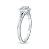 Thumbnail Image 2 of Multi-Diamond Cushion Halo Promise Ring 1/5 ct tw Sterling Silver