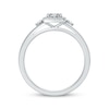 Thumbnail Image 3 of Multi-Diamond Cushion Halo Promise Ring 1/5 ct tw Sterling Silver