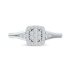 Thumbnail Image 4 of Multi-Diamond Cushion Halo Promise Ring 1/5 ct tw Sterling Silver