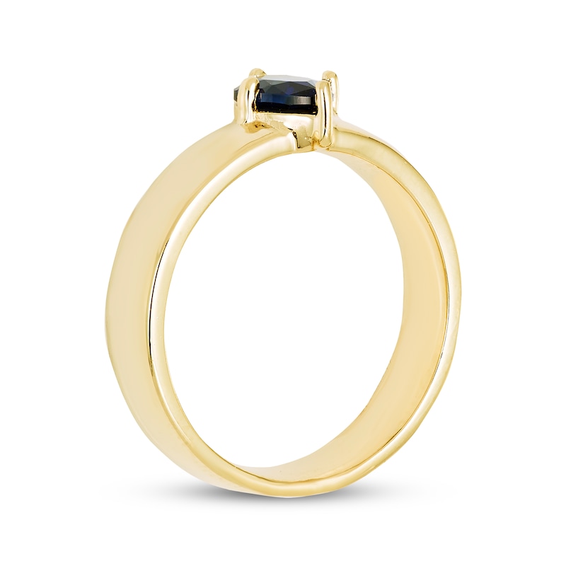 Main Image 2 of STUDIO BY KAY Pear-Shaped Blue Lab-Created Sapphire Solitaire Wide Band Ring 24K Yellow Gold Vermeil Sterling Silver