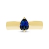 Thumbnail Image 3 of STUDIO BY KAY Pear-Shaped Blue Lab-Created Sapphire Solitaire Wide Band Ring 24K Yellow Gold Vermeil Sterling Silver