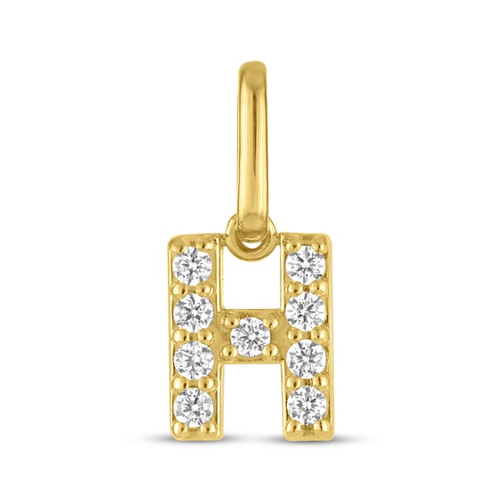 STUDIO BY KAY Lab-Grown Diamond Initial H Charm 1/10 ct tw 24K Yellow Gold Vermeil Sterling Silver