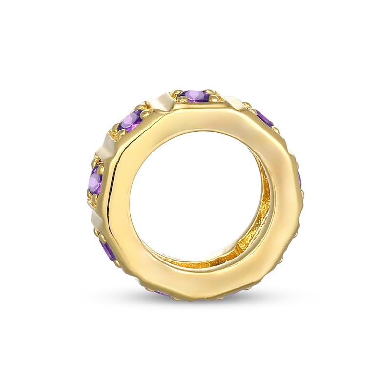 Main Image 3 of STUDIO BY KAY Amethyst Squared Frame Rondelle Charm 24K Yellow Gold Vermeil Sterling Silver