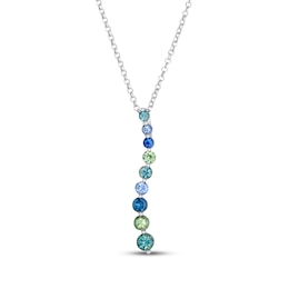 Le Vian Montana Sapphire Ombré Wave Necklace 14K Vanilla Gold 19"
