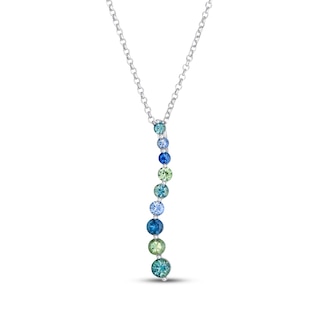 Le Vian Montana Sapphire Ombré Wave Necklace 14K Vanilla Gold 19"
