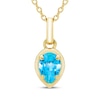 Thumbnail Image 1 of STUDIO BY KAY Pear-Shaped Swiss Blue Topaz Solitaire Necklace 24K Yellow Gold Vermeil Sterling Silver 18"