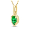 Thumbnail Image 2 of STUDIO BY KAY Pear-Shaped Lab-Created Emerald Solitaire Necklace 24K Yellow Gold Vermeil Sterling Silver 18"